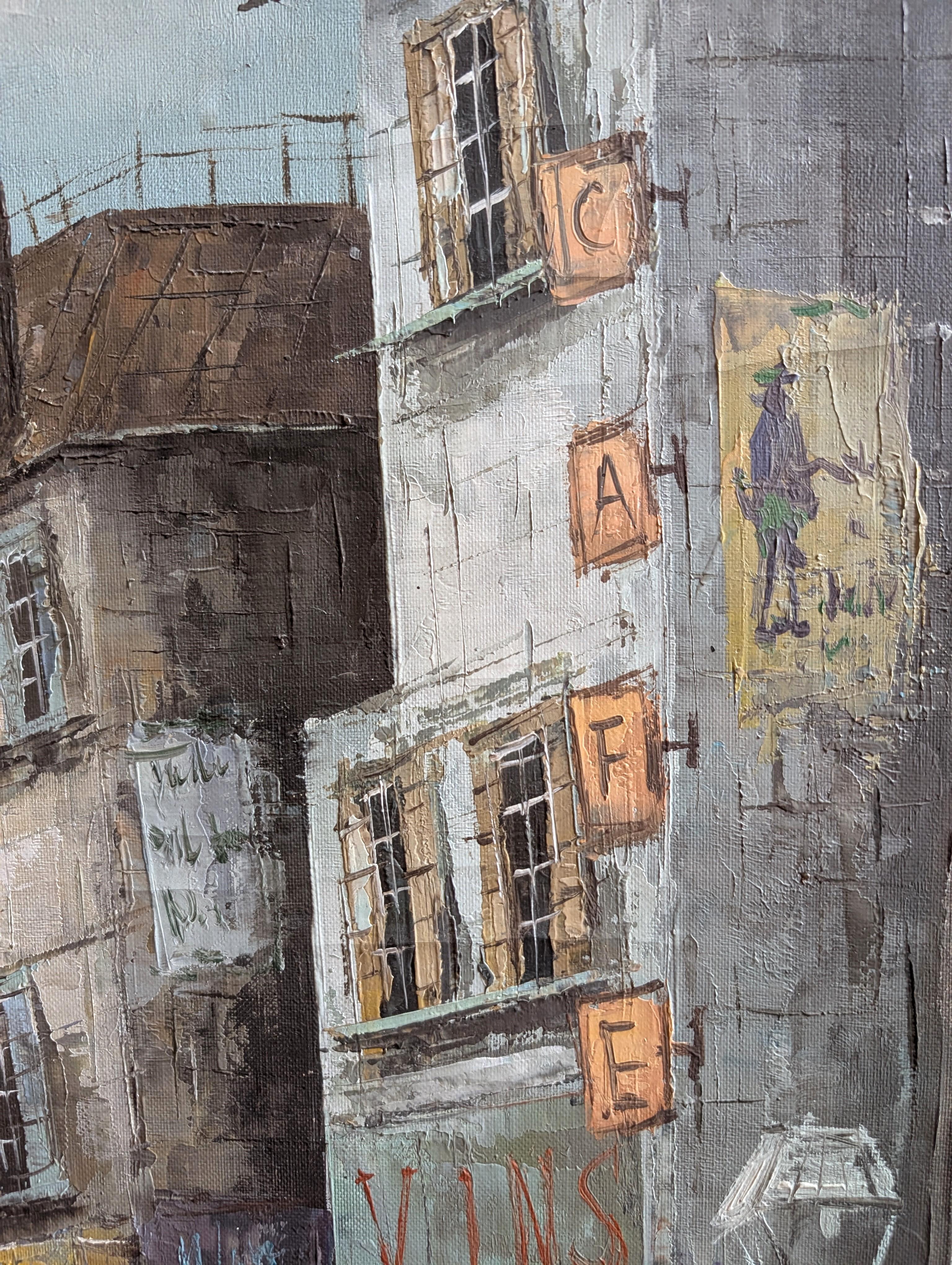 Unknown Signed J Lombard Original Oil Painting Paris France Hotel Street Scene 36