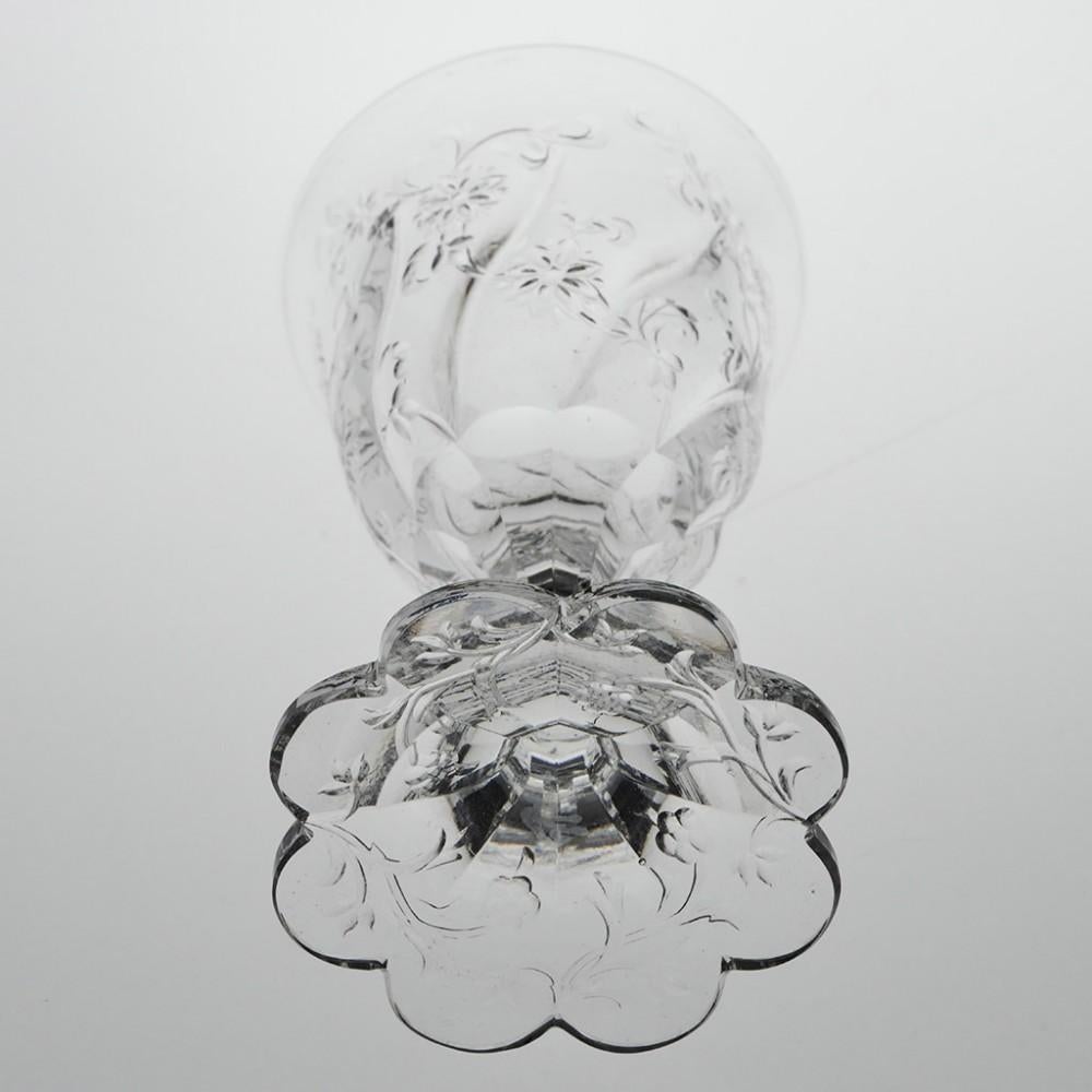 Signed J Palme Engraved Rock Crystal Port Glasses for Thomas Webb, c1905 For Sale 3