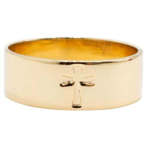 James Avery Men's 14K Yellow Gold Cross Ring Gold Band