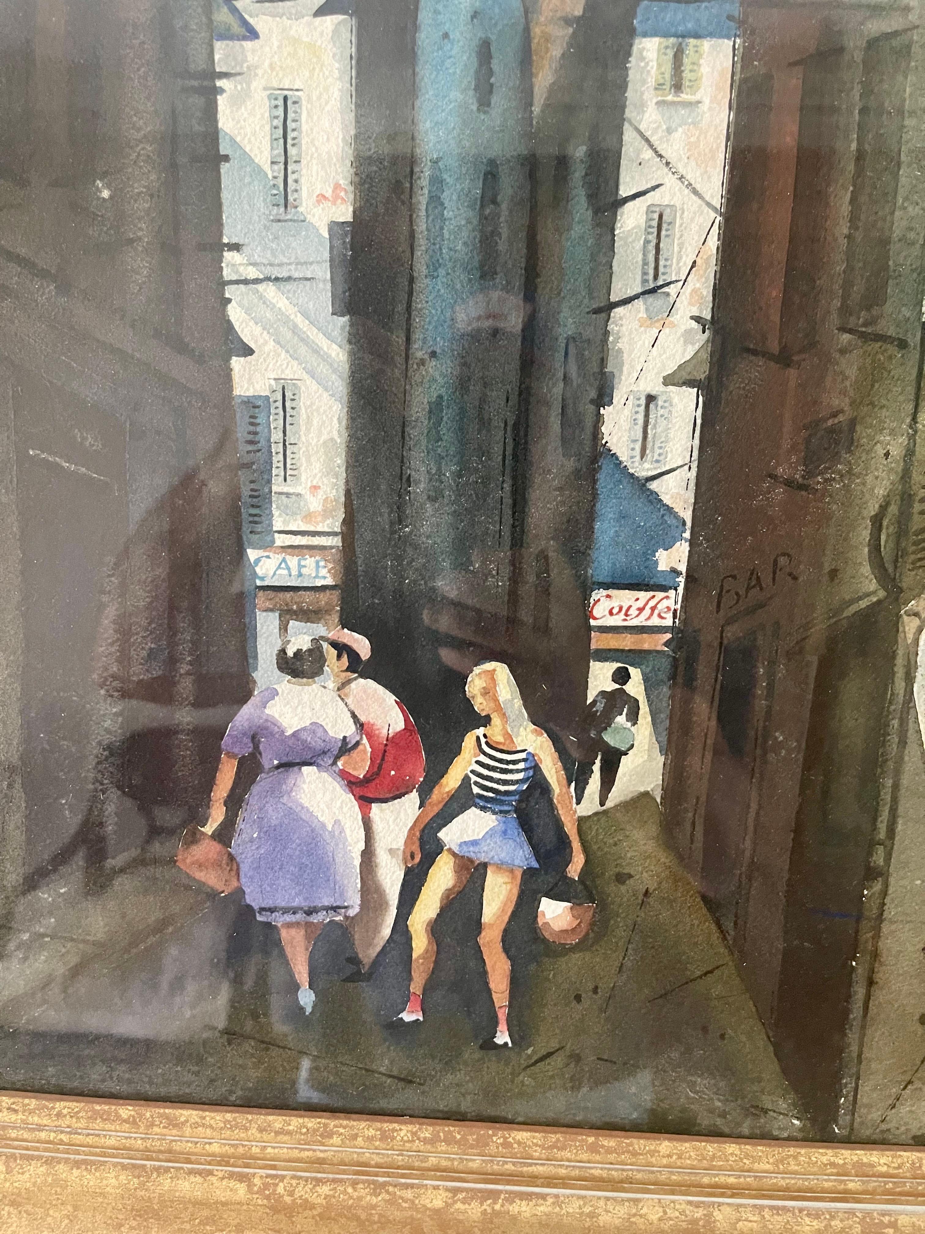 Nordirlandese Firmato James Carlin Belfast (1906-2005) Raro dipinto burlesco