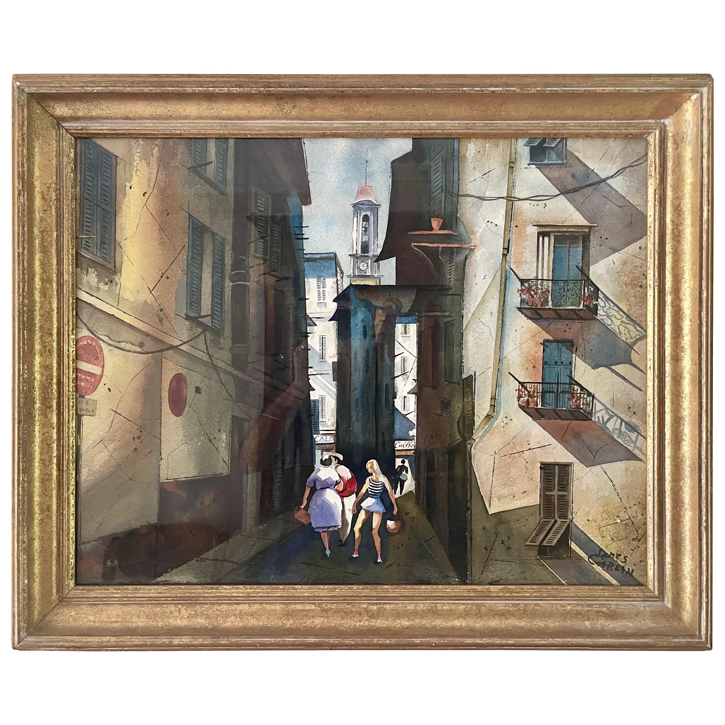 Signed James Carlin Belfast (1906-2005) Rare Burlesque Painting