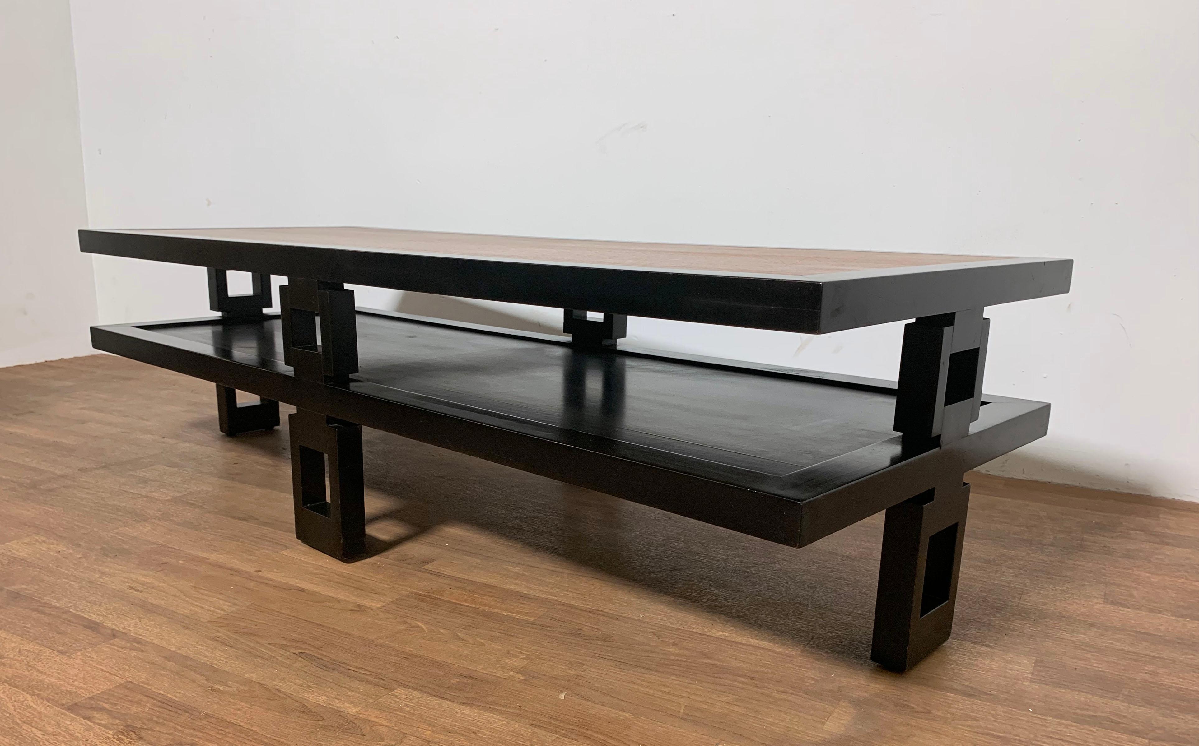 Mahogany Signed James Mont Coffee Table Ca. 1940s For Sale