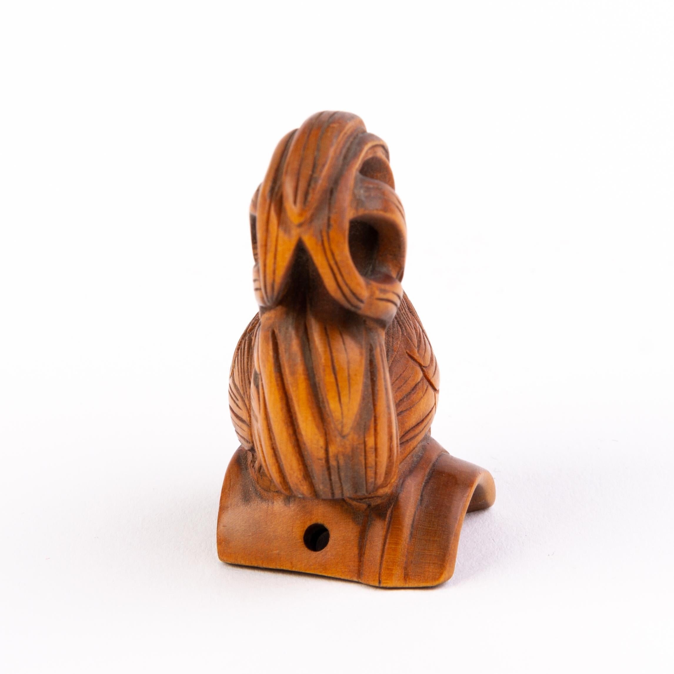 Signed Japanese Boxwood Netsuke Inro of a Rooster  In Good Condition For Sale In Nottingham, GB