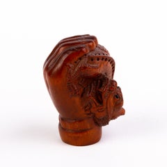 Signed Japanese Boxwood Netsuke Inro of Dragon in Hand