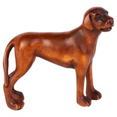 Vintage Signed Japanese Carved Boxwood Dog Netsuke Inro Ojime