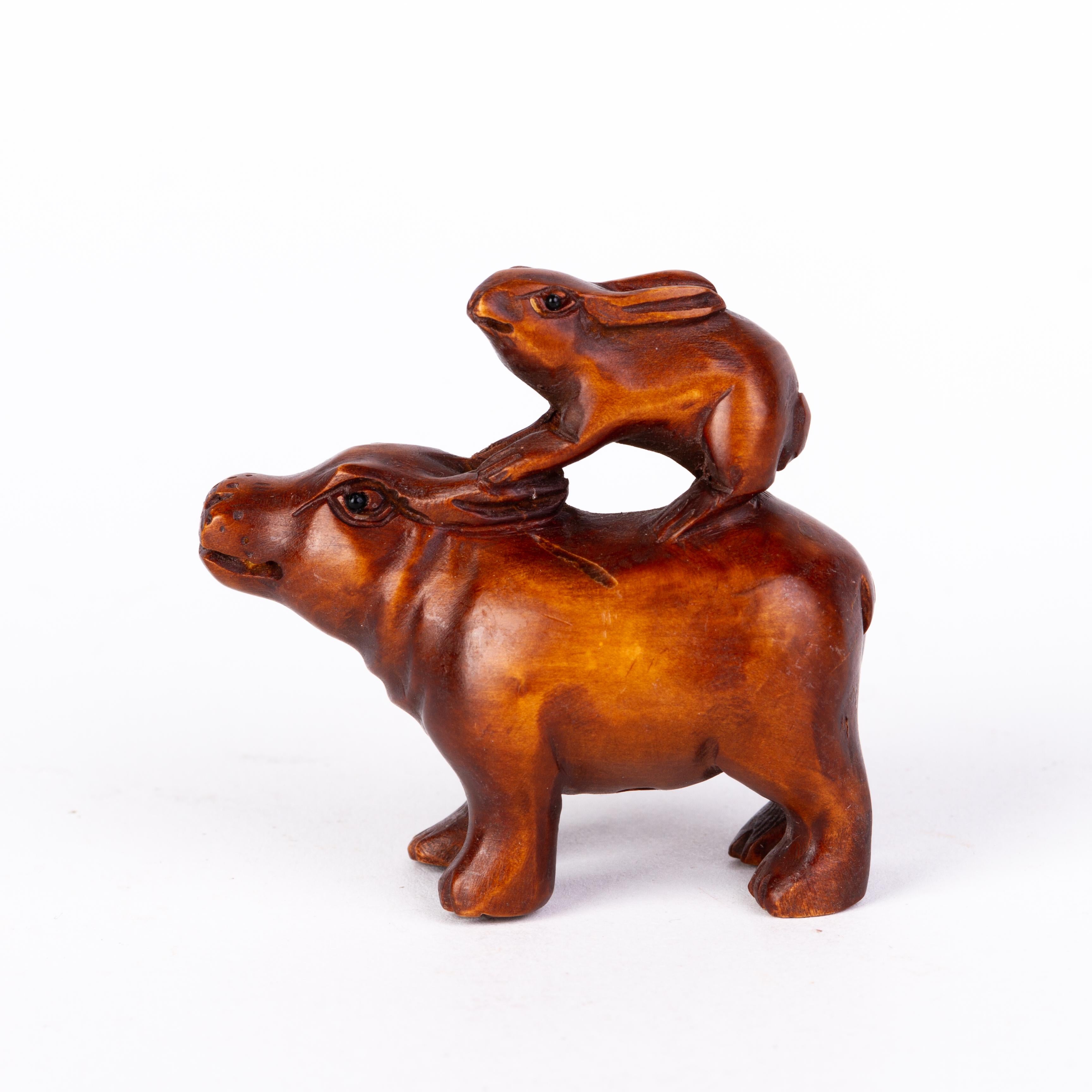 Signed Japanese Carved Boxwood Netsuke Inro Ojime For Sale at 1stDibs