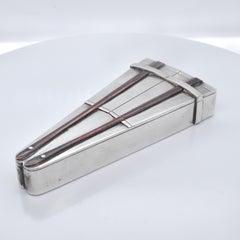 Signed Japanese Fan Shaped Mixed Metals / Silver Box Okimono by Miyamoto Shoko