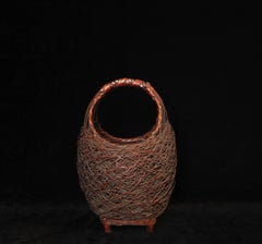 Signed Japanese Ikebana Bamboo Basket by Monden Kougyoku (1916–2020), Beppu Scho