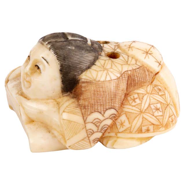Japanese Meiji era chestnut netsuke For Sale at 1stDibs
