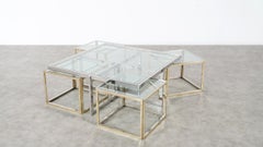Signed Jean Charles Maison Huge Coffee Table Chrome & Brass, 4 Nesting Tables