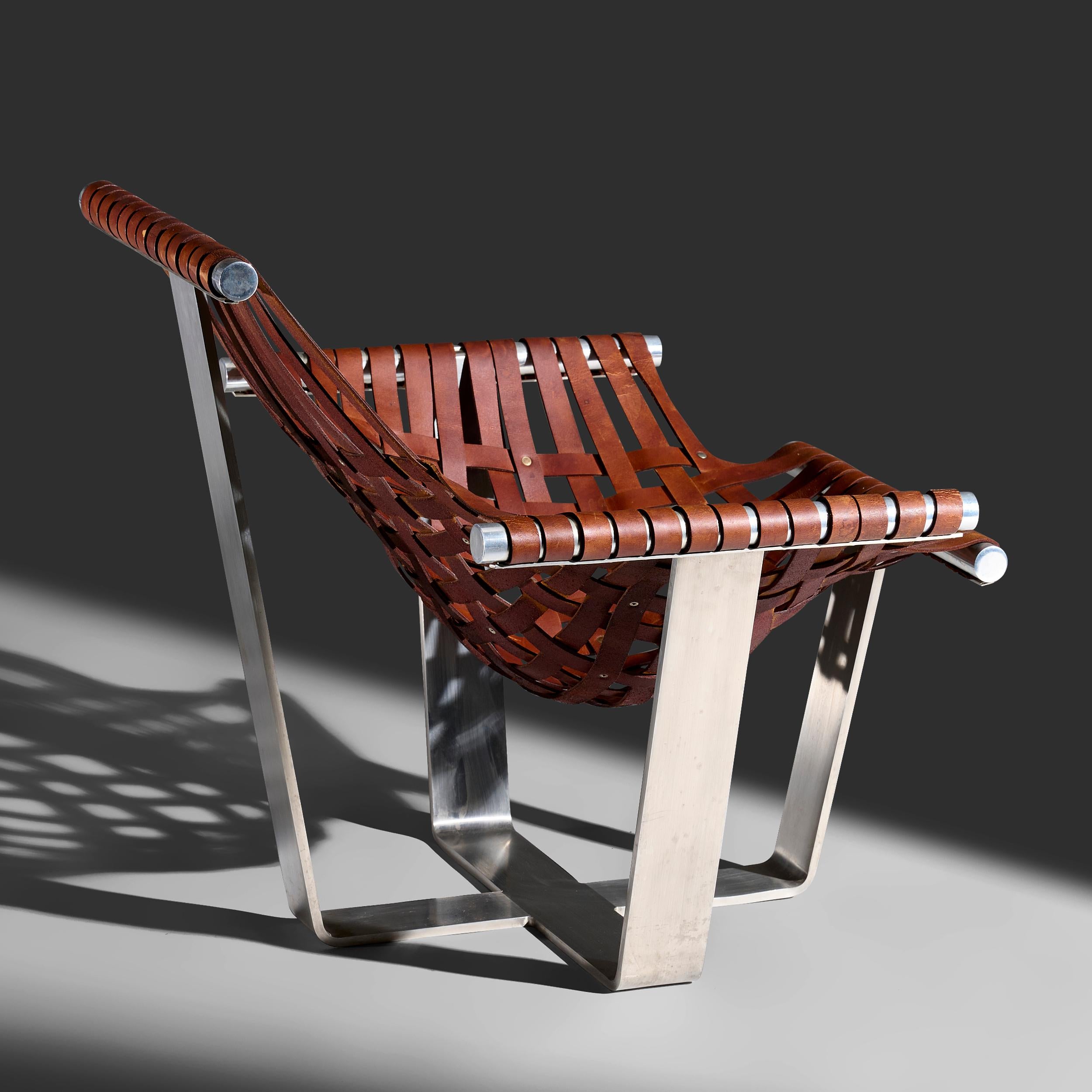 Acier inoxydable Chaise Sling n°14 signée « Jeff Messerschmidt 1972 1000 série en vente