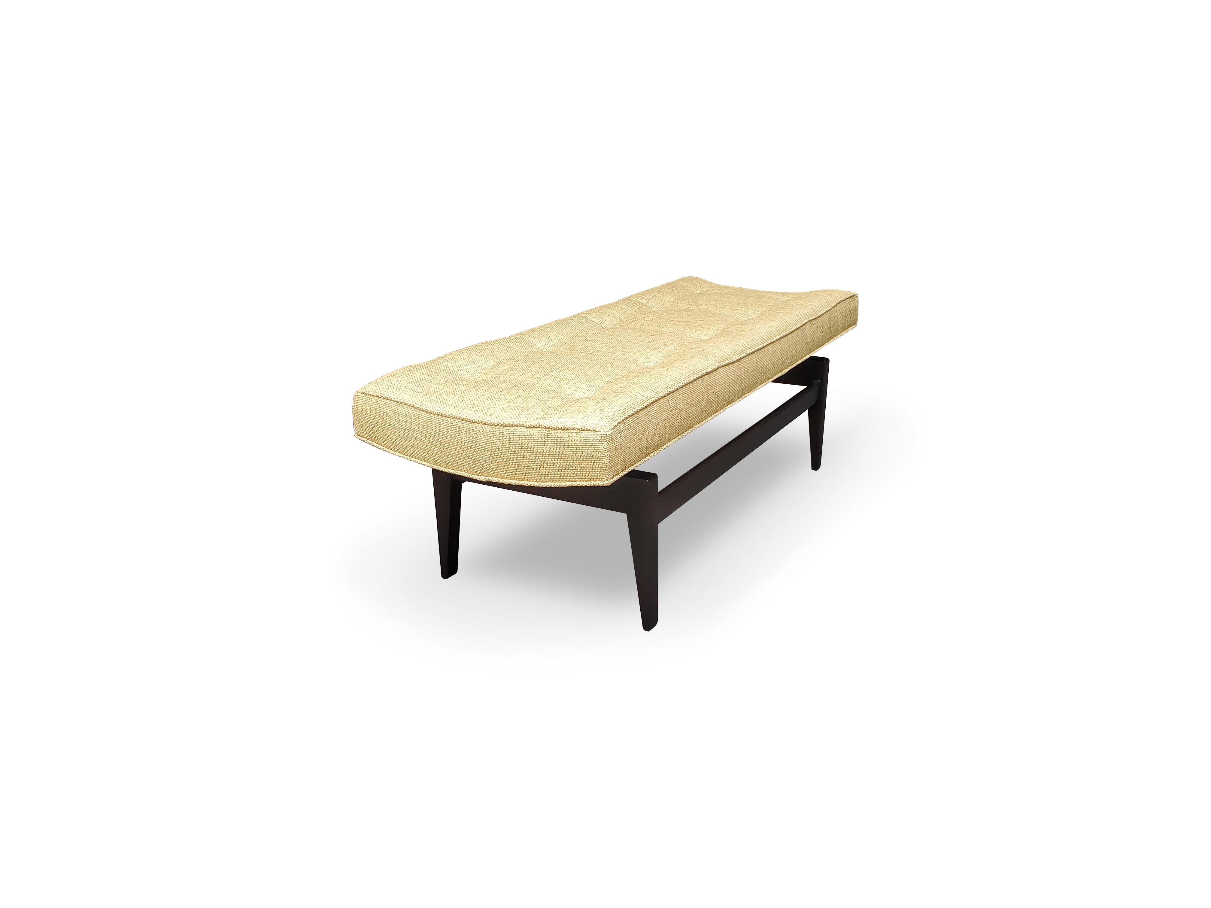 Upholstery Signed Jens Risom Floating Bench For Sale