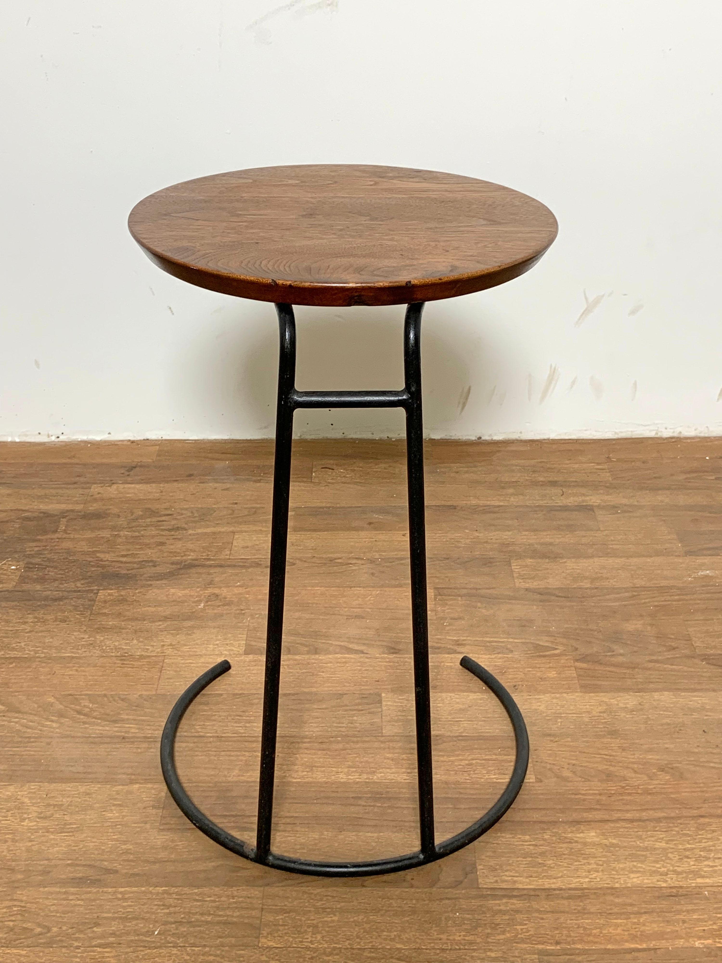 Signed Jens Risom T710 Side Table in Walnut and Steel circa 1950s In Good Condition In Peabody, MA