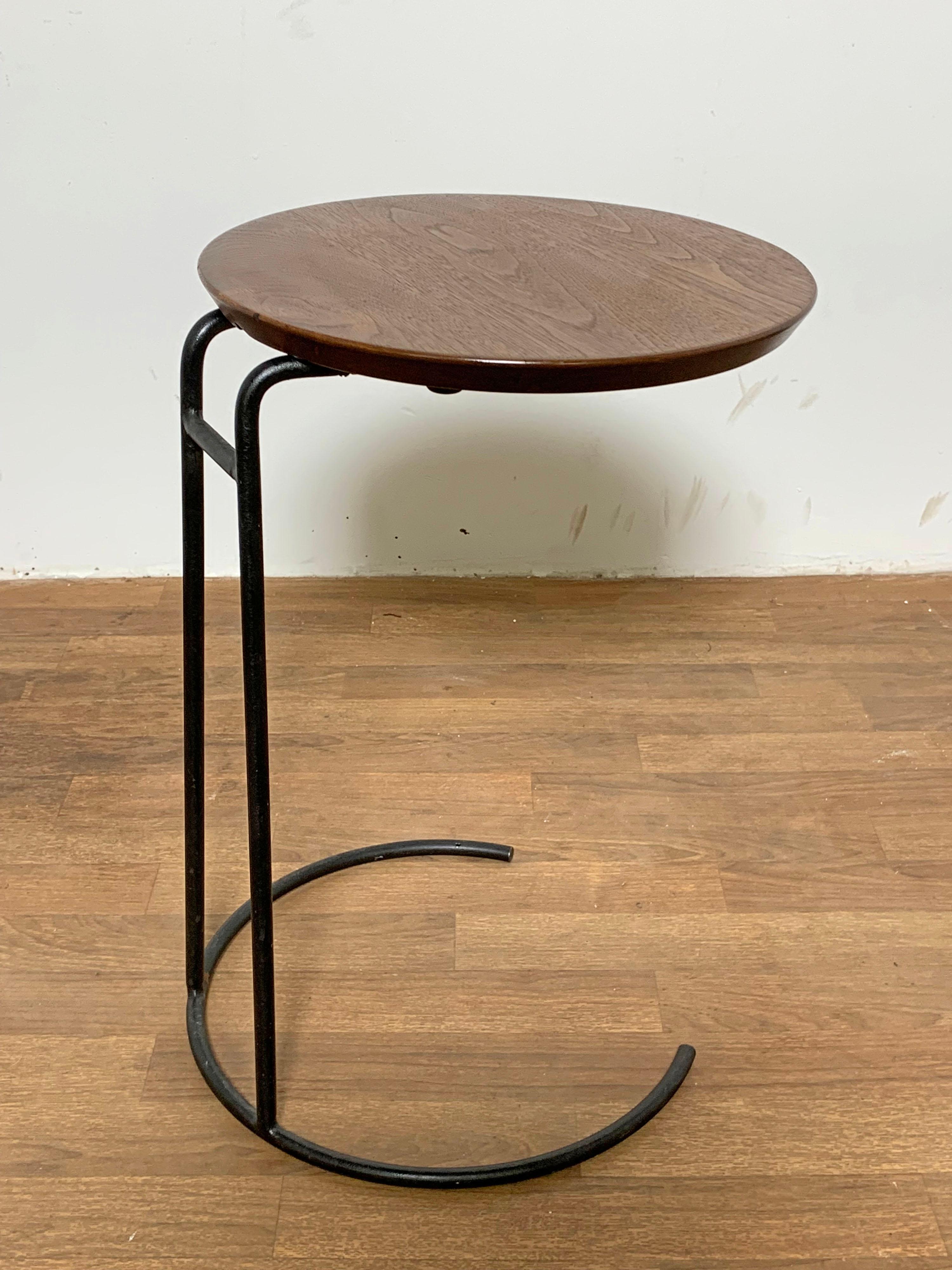 Mid-20th Century Signed Jens Risom T710 Side Table in Walnut and Steel circa 1950s