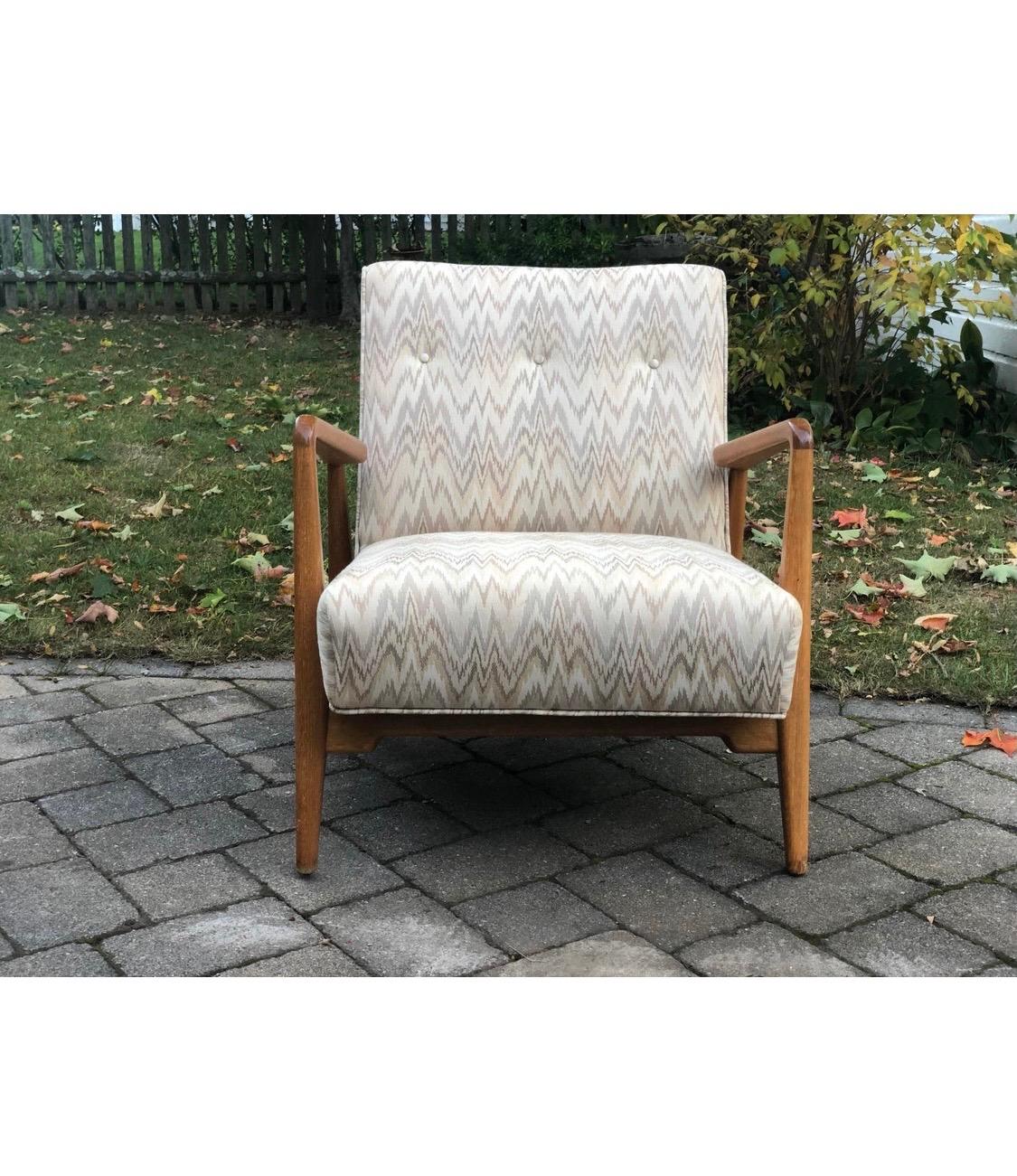 Signed Jens Risom U-420 Lounge Chair 1940s Walnut Stunner In Good Condition In West Hartford, CT