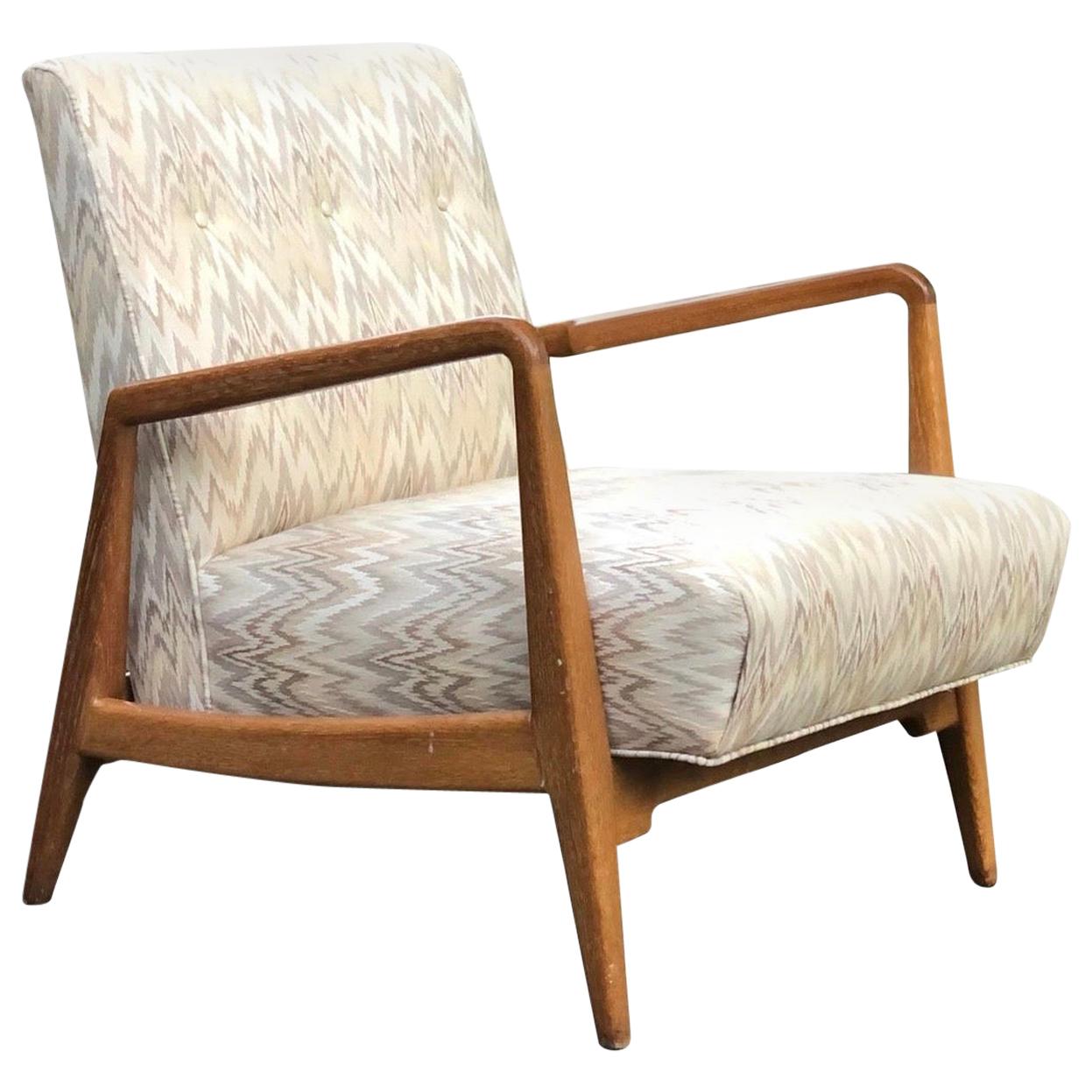 Signed Jens Risom U-420 Lounge Chair 1940s Walnut Stunner