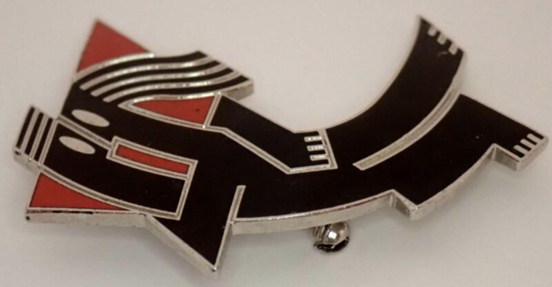 Iconic Designer Jerry Leibowitz for Acme Studios Enamel Lovers Vintage Brooch Pin. Approx. size: 2 1/8” x 1 3/4