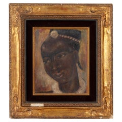 Signed Jespers African Lady Ethnic Portrait 19th Century
