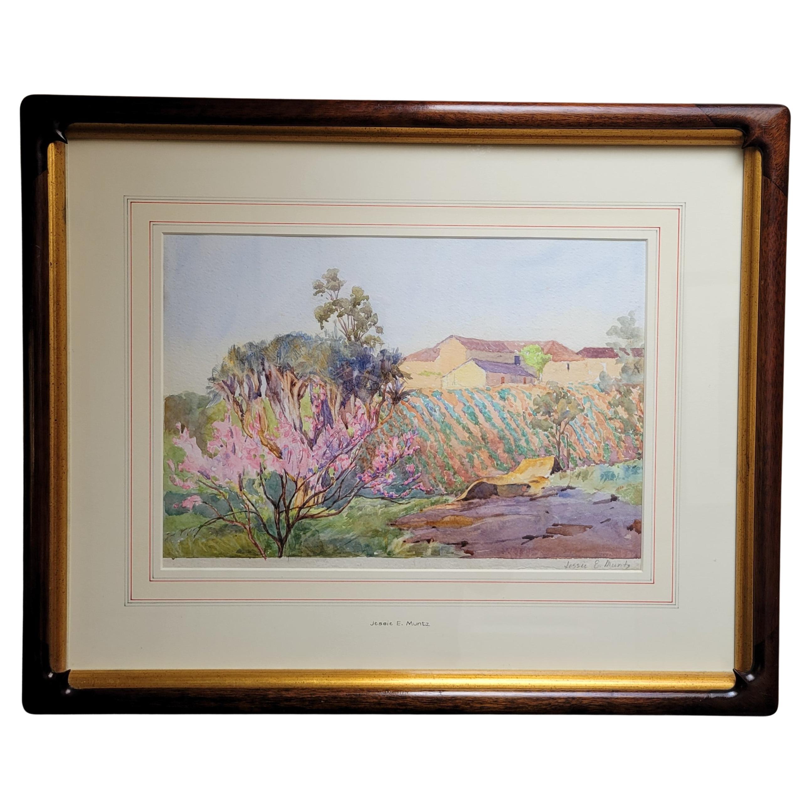 Signed Jessie E. Muntz (Great Britian, Active 1903-1924) Landscape, Watercolor