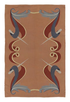 Signed “JF” Antique Modernist Aubusson Rug with Neo Baroque Design - Rug & Kilim