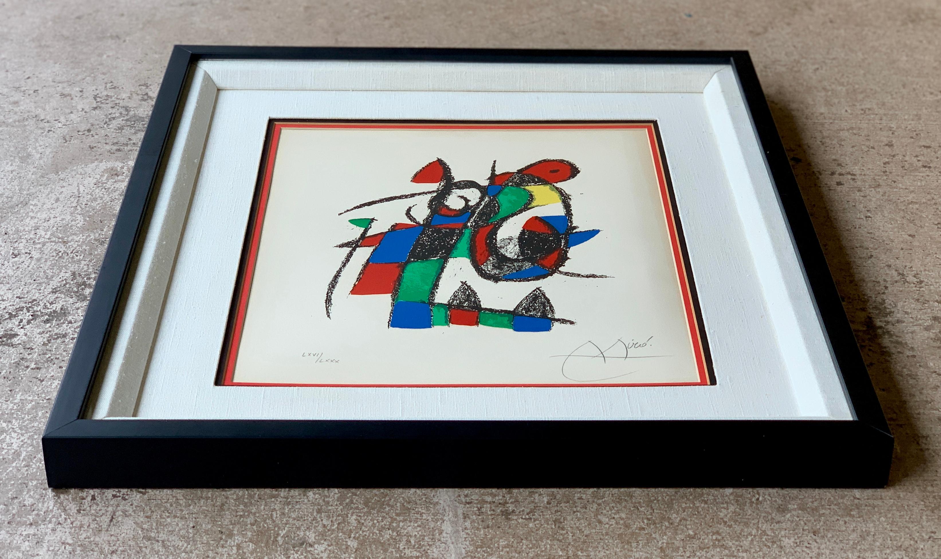 French Signed Joan Miro Abstract Limited Edition Lithograph from 