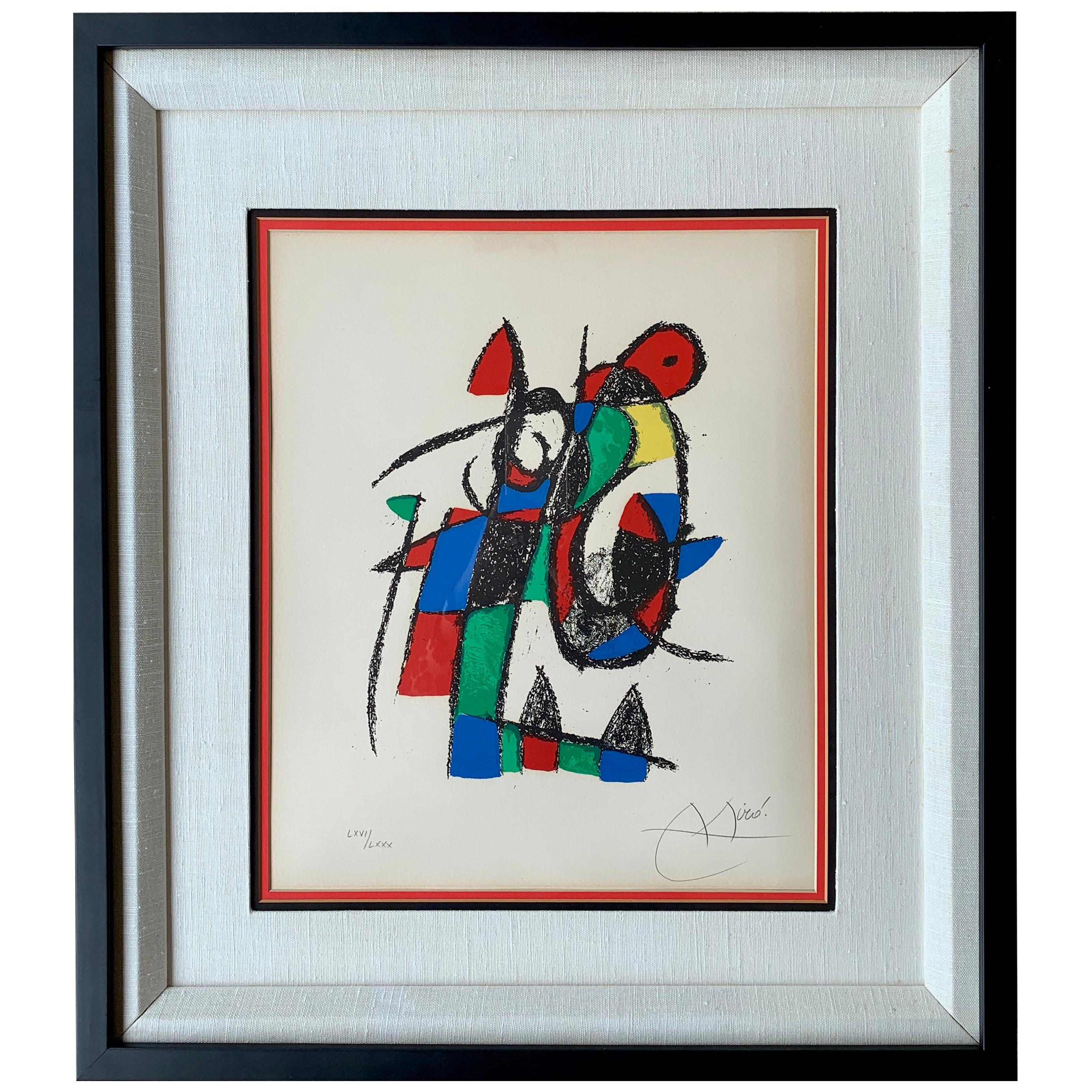 Signed Joan Miro Abstract Limited Edition Lithograph from "Lithograph II" 1975