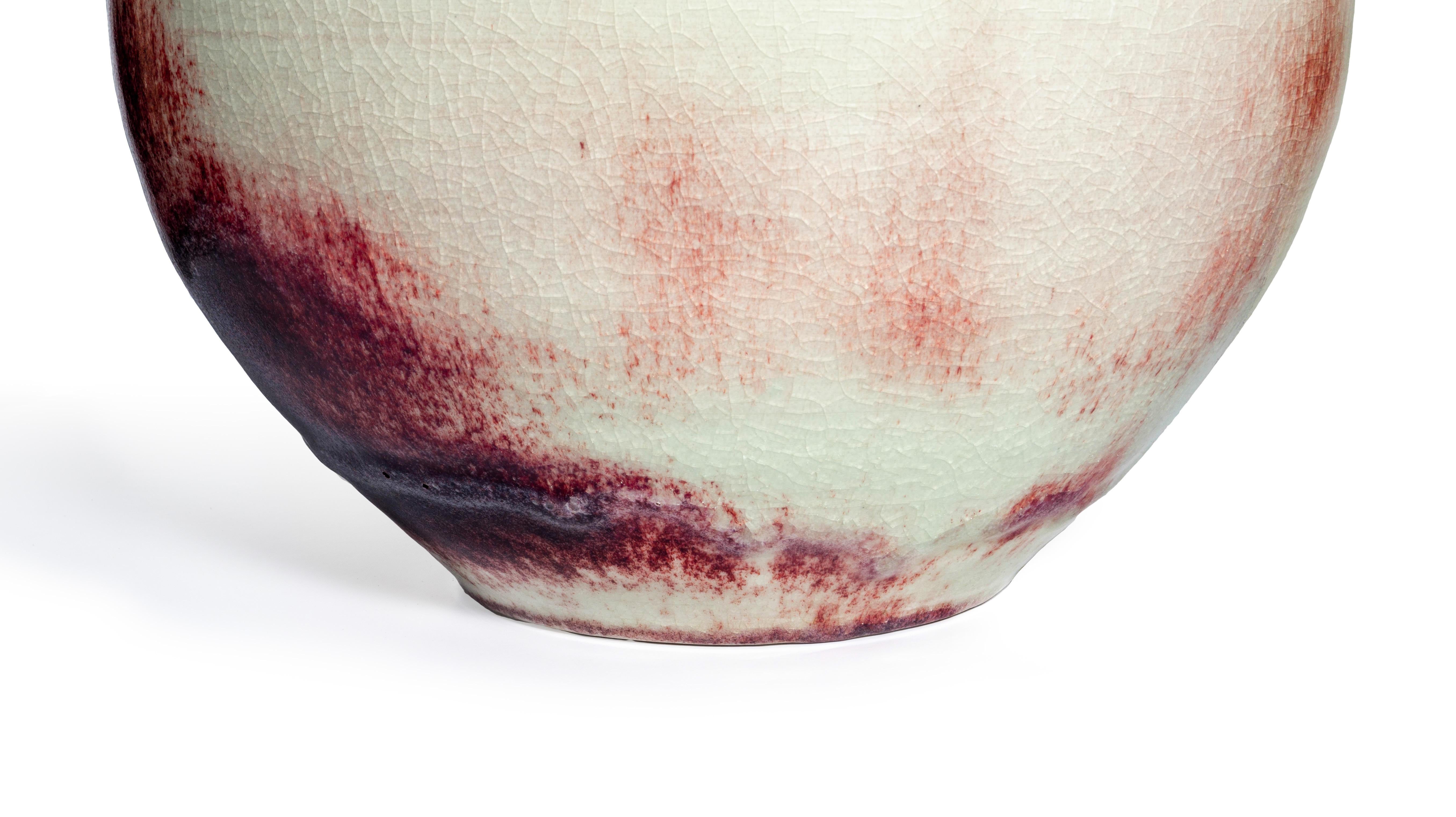 20th Century Signed John Takehara Oxblood Glazed Vase For Sale