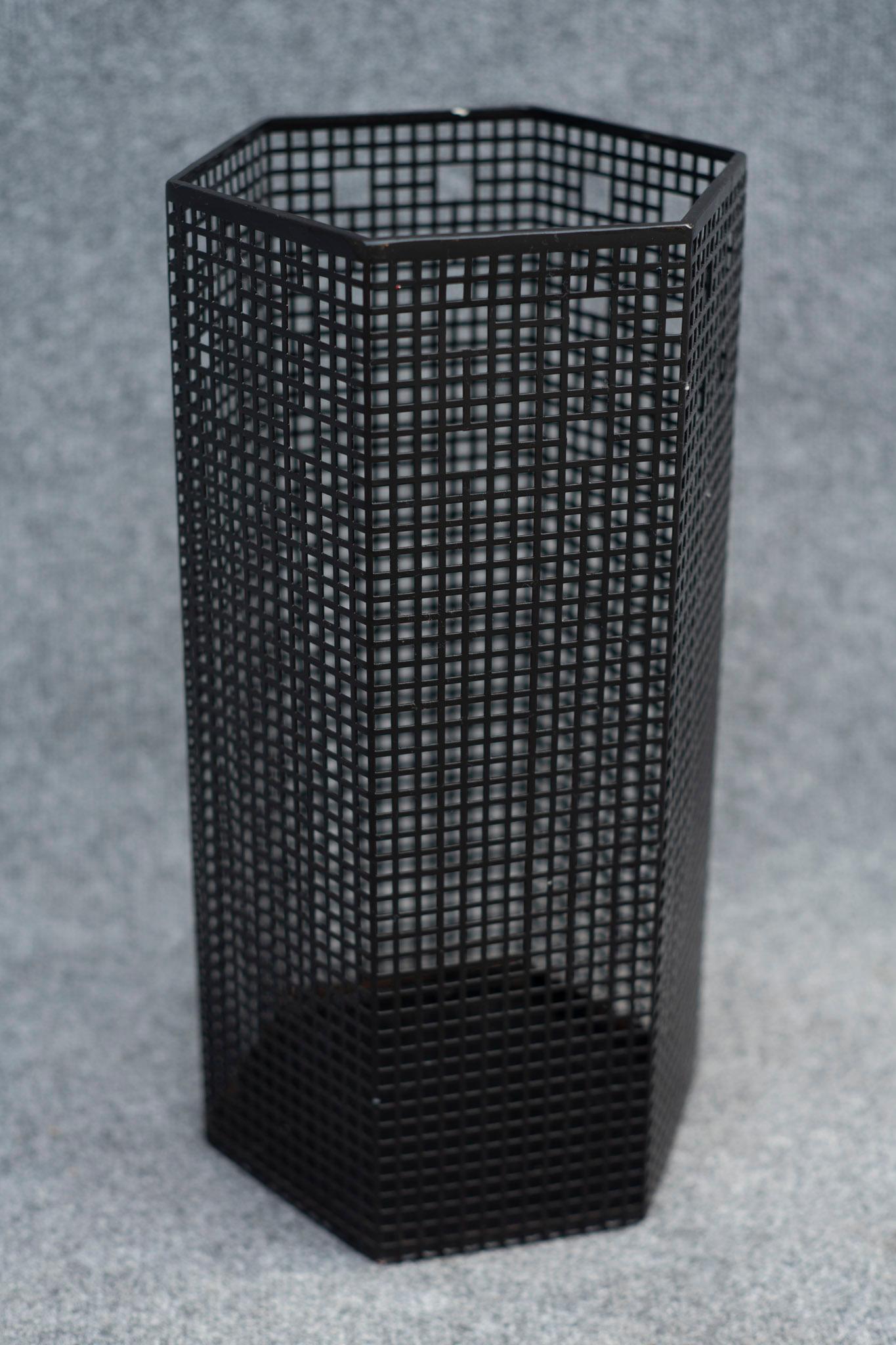 German Signed Josef Hoffmann for Bieffeplast Art Nouveau Umbrella Stand or Paper Basket