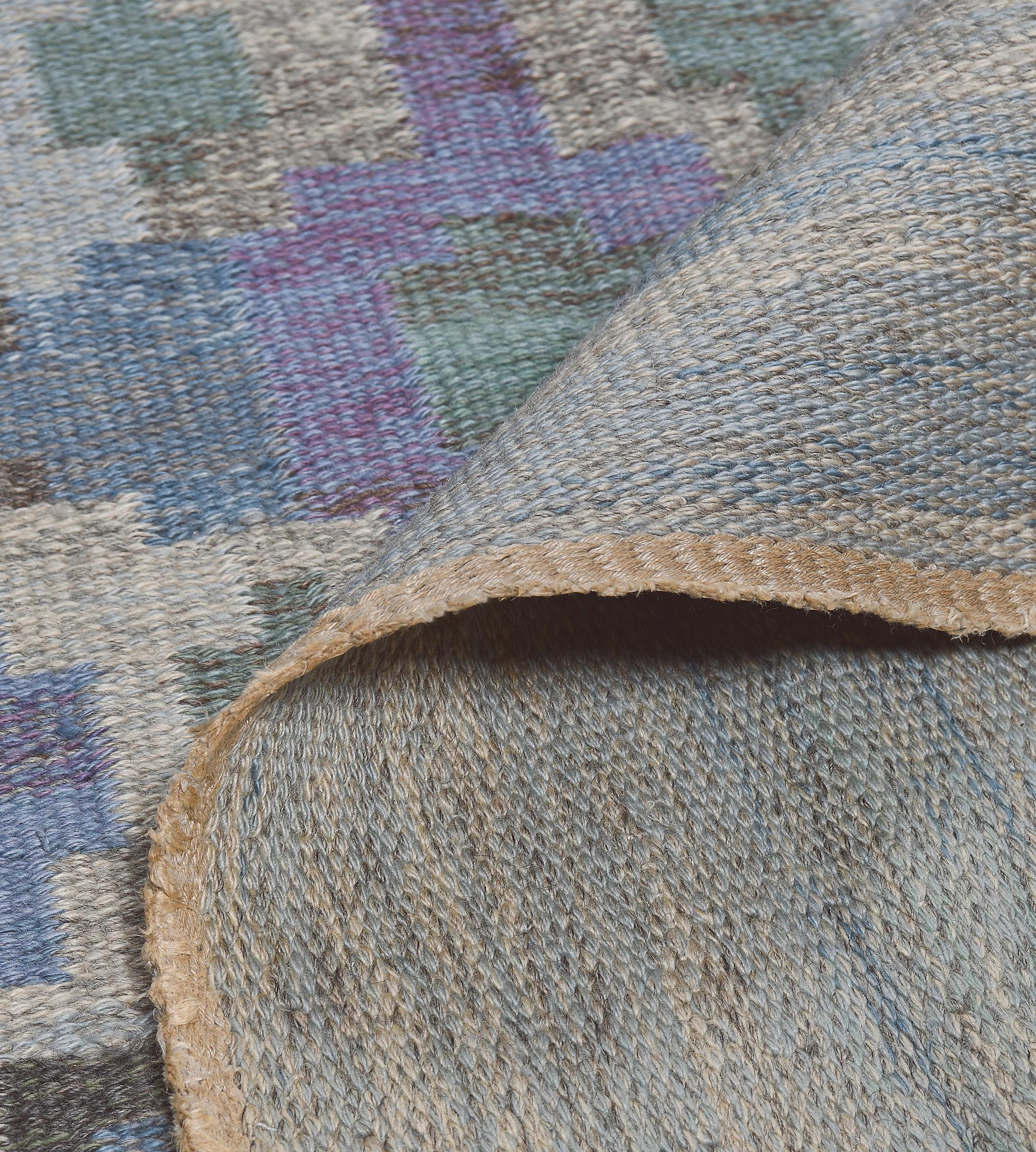 Signed Judith Johansson Vintage Handwoven Midcentury Swedish Flat-Weave For Sale 4