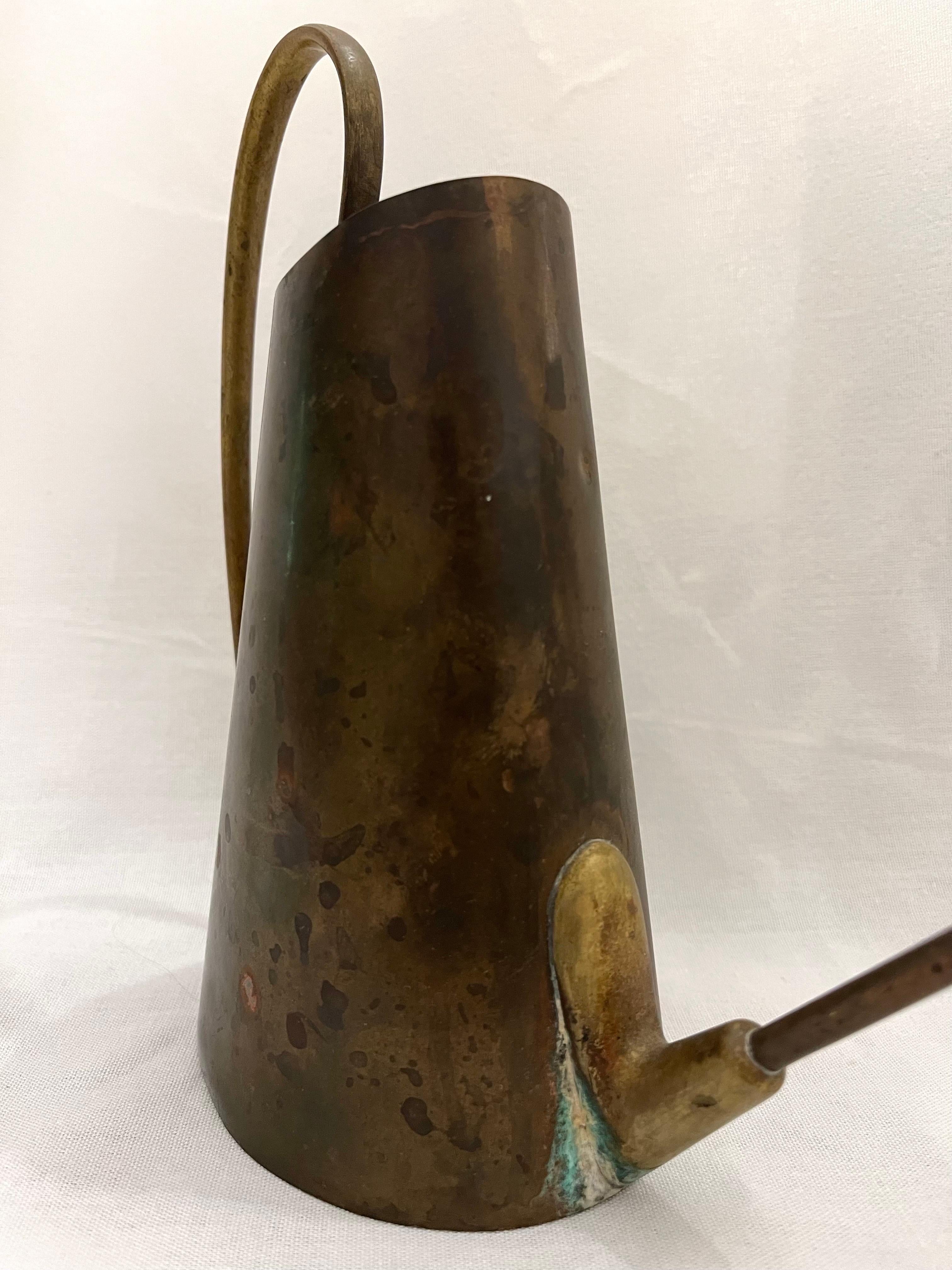 Signed Karl Hagenauer Werkstatte Wein Copper Brass Watering Can Original Patina 2