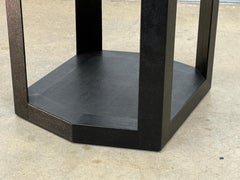 Signed Karl Springer Embossed Leather Side Table