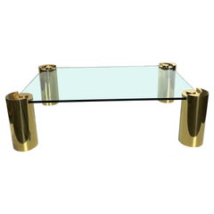 Tavolino in ottone tubolare firmato Karl Springer