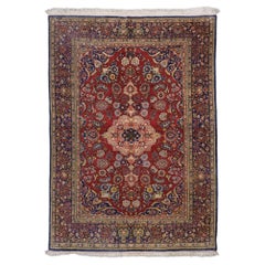 Signed Kayseri Silk Rug - Mid 20th Century