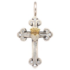 Signed KING BABY 2.25tcw Diamond Cross Pendant Estate Fine Jewelry