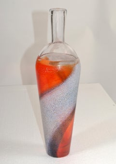 Signed Kjell Engman Kosta Boda Sweden Frosted Art Glass Flower Vase Vessel