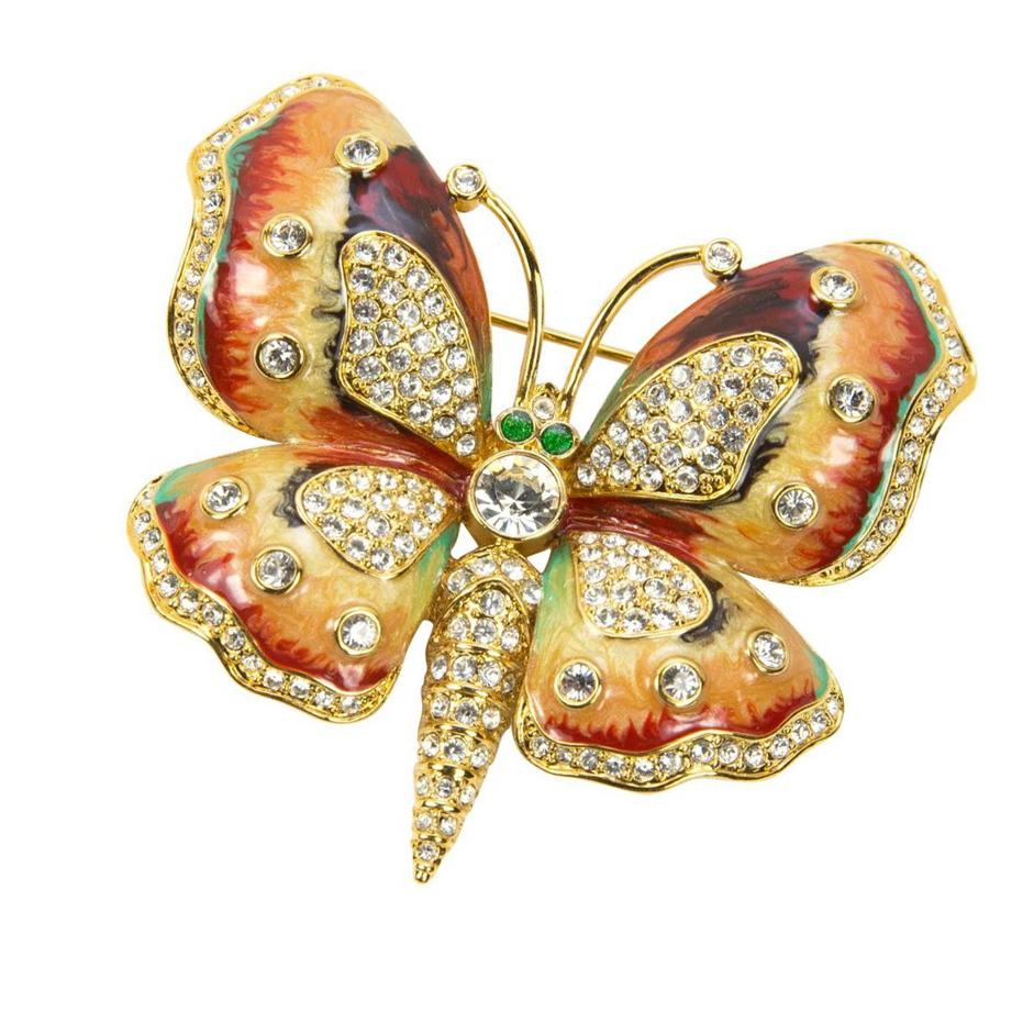 Broche papillon en émail et faux diamant signée KJL par Kenneth Jay Lane Excellent état - En vente à Montreal, QC