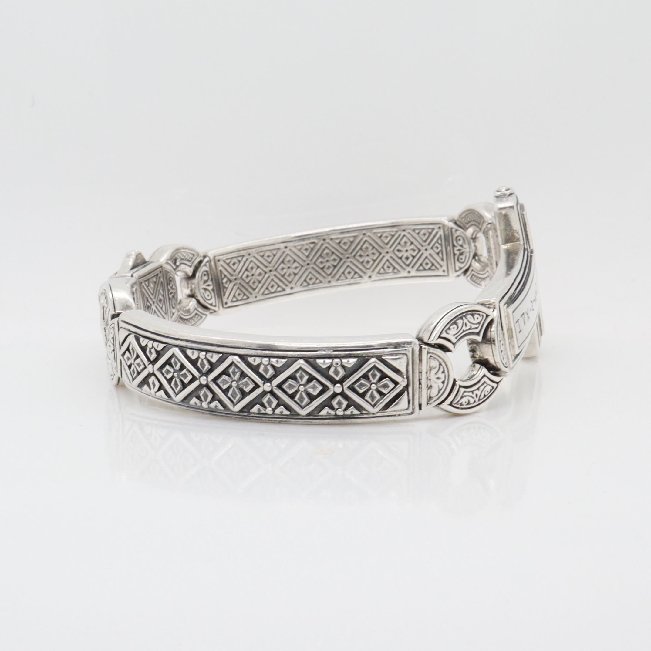 Bracciale firmato Konstantino in argento sterling con croce di sfida in vendita 7
