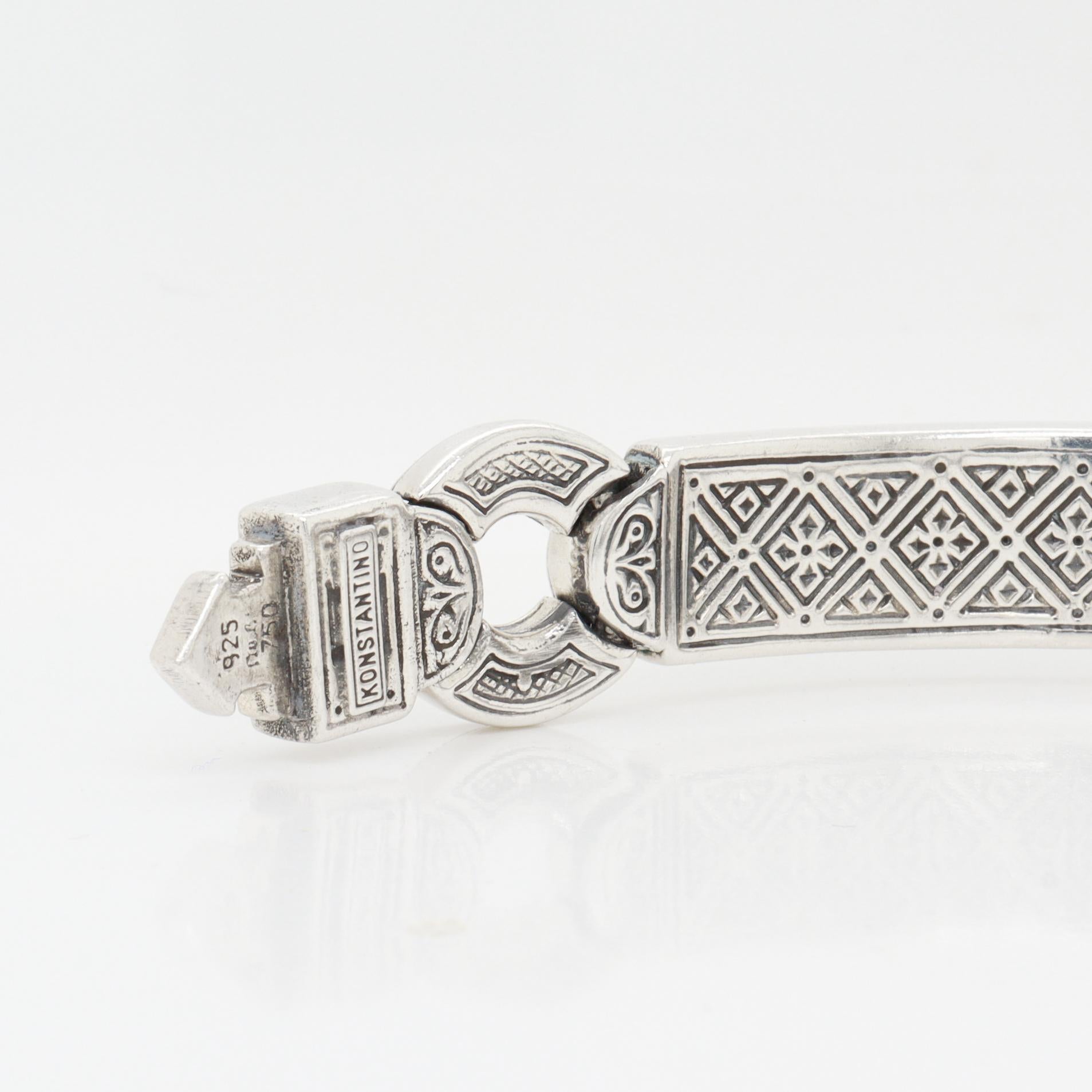Bracciale firmato Konstantino in argento sterling con croce di sfida in vendita 12