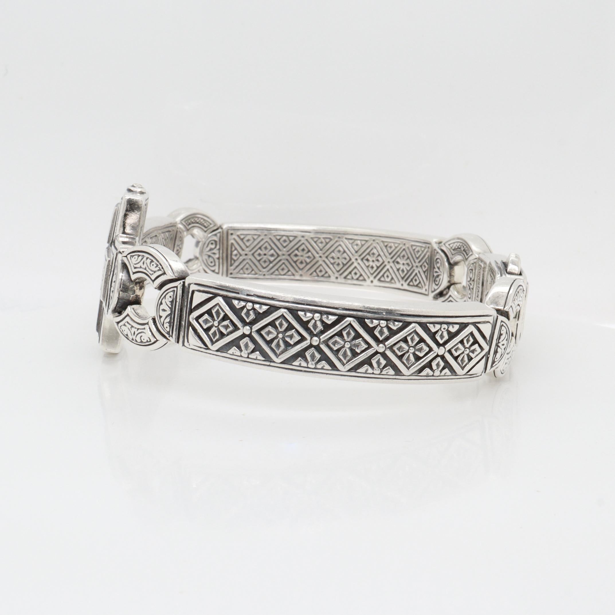 Bracciale firmato Konstantino in argento sterling con croce di sfida in vendita 5