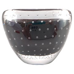 SIGNED Kosta Boda #1328 Black Glass Vase by Vicke Lindstrand