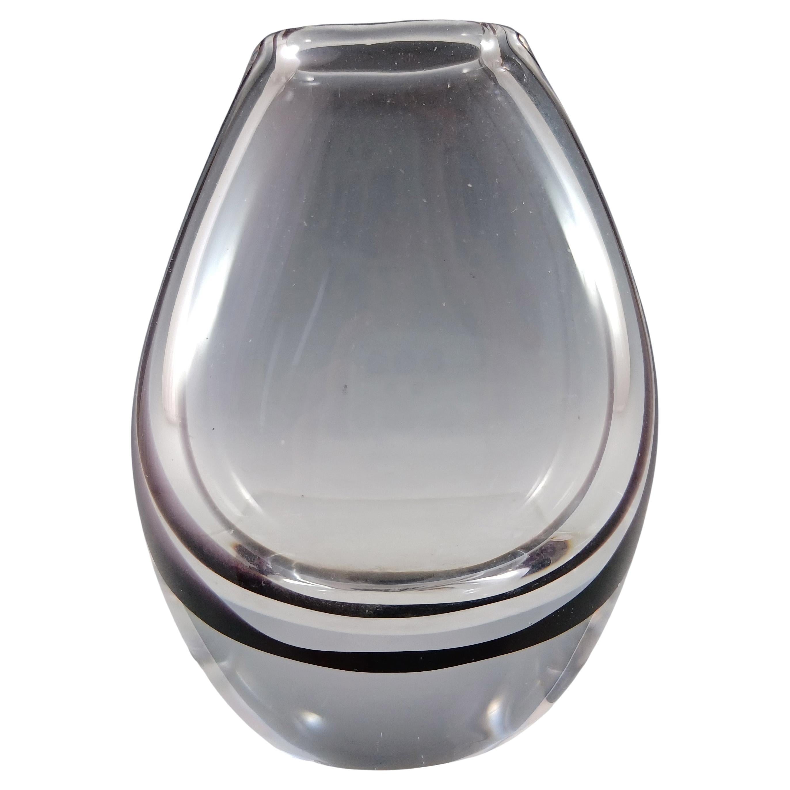 SIGNED Kosta Boda Glass 'Contour' Vase by Vicke Lindstrand