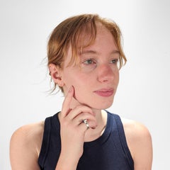 Signed Kupittan Kulta Finnish Modern Sterling Silver & Chalcedony Cabochon Ring