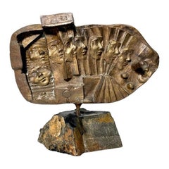 Sculpture en bronze abstrait surréaliste signée Kyriakos Rokos, 1971