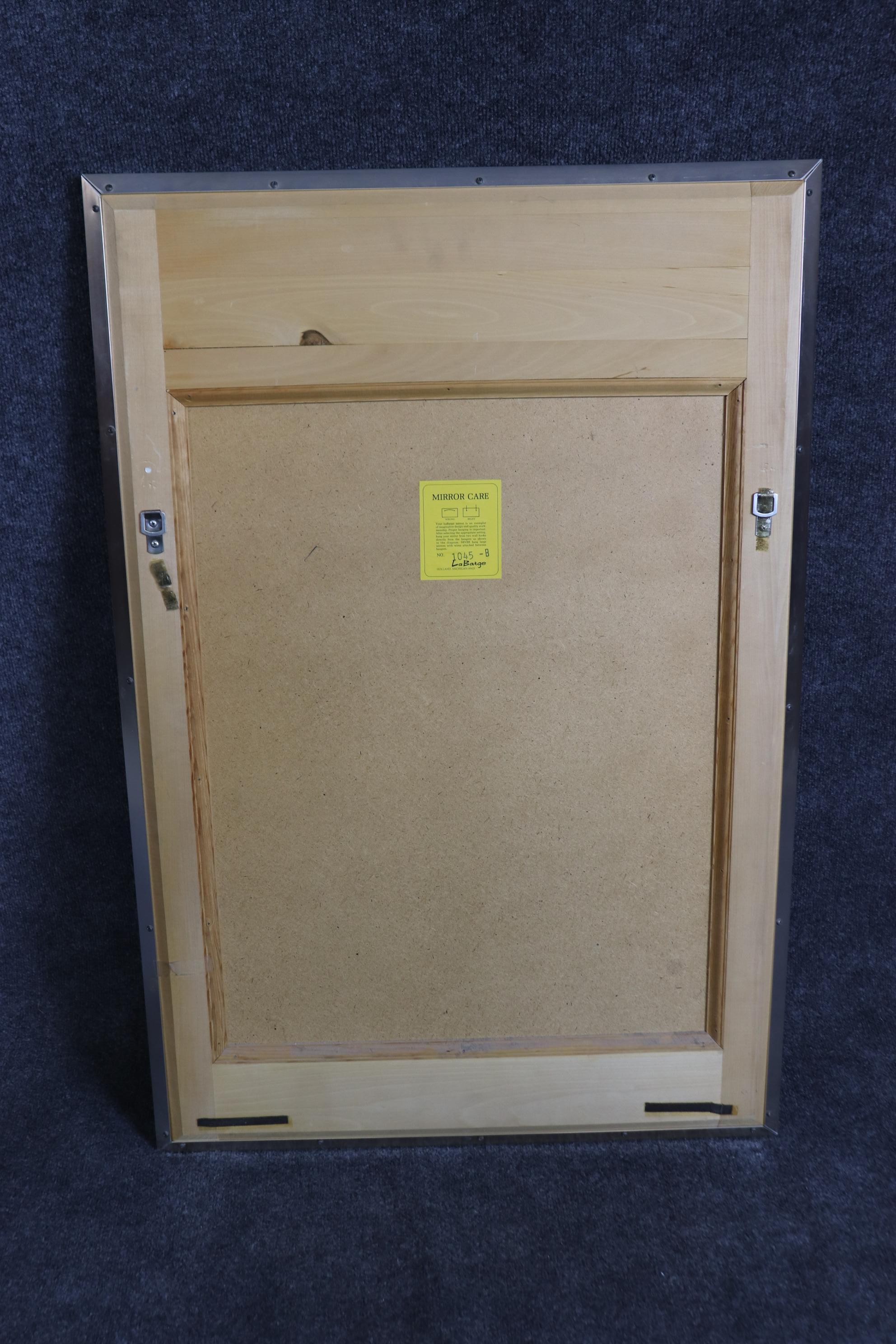 Signed LaBarge Eglomise Chinoiserie Paint Decorated Beveled Glass Wall Mirror 12