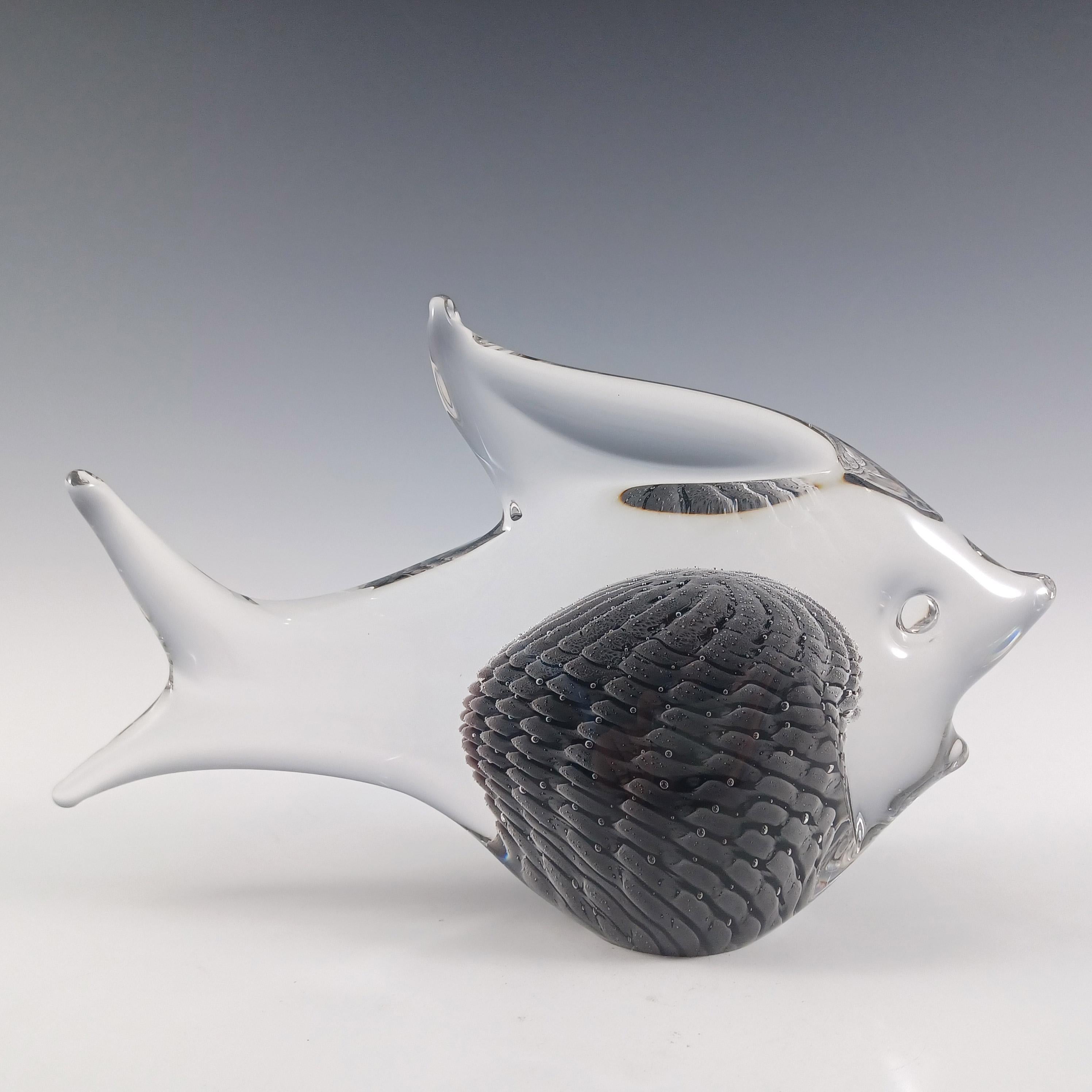 FIRMADO Y ETIQUETADO FM Konstglas / Marcolin Fumato Pez de cristal en venta 2