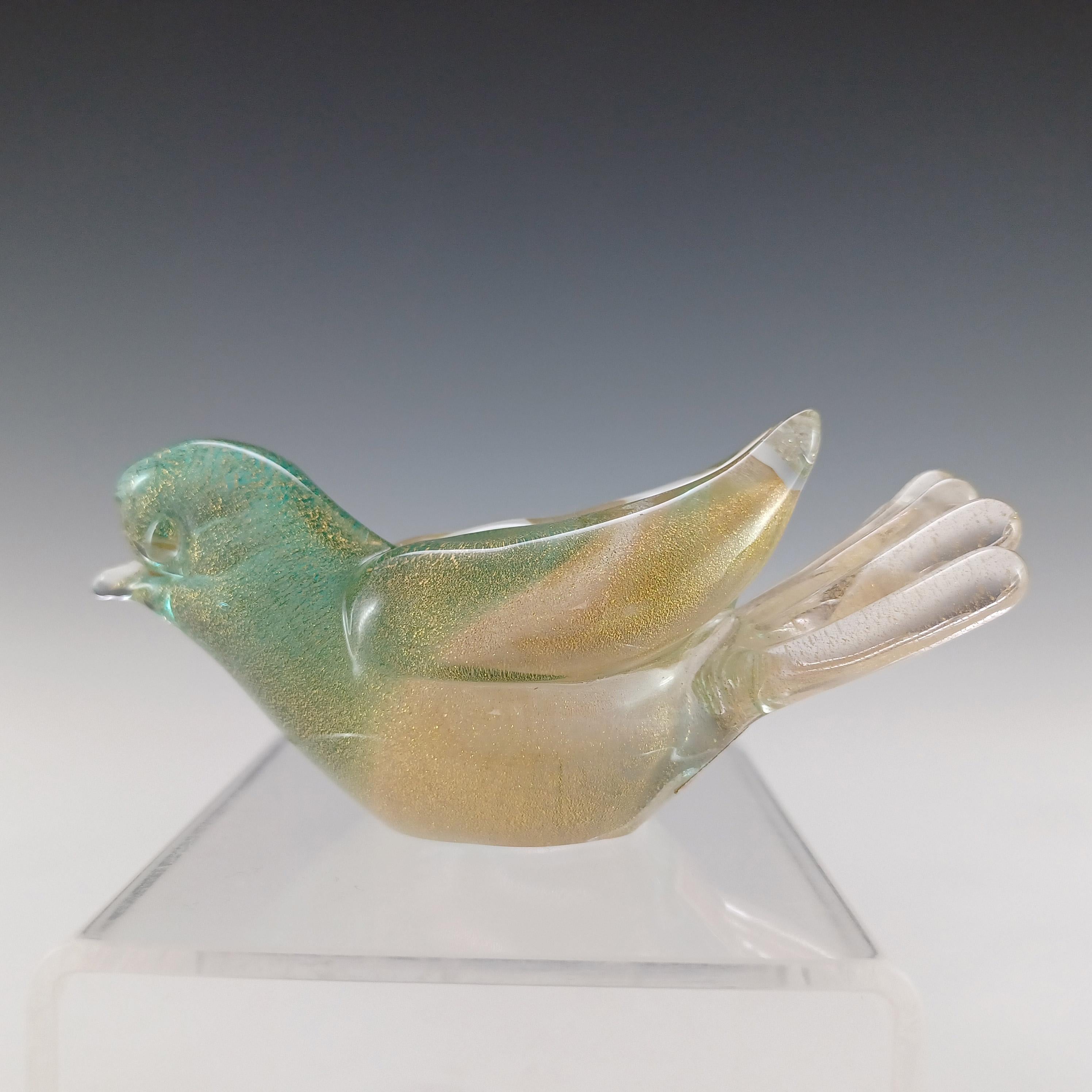 SIGNED & LABELLED Seguso Vetri d'Arte Murano 'Polveri' Glass Bird For Sale 2