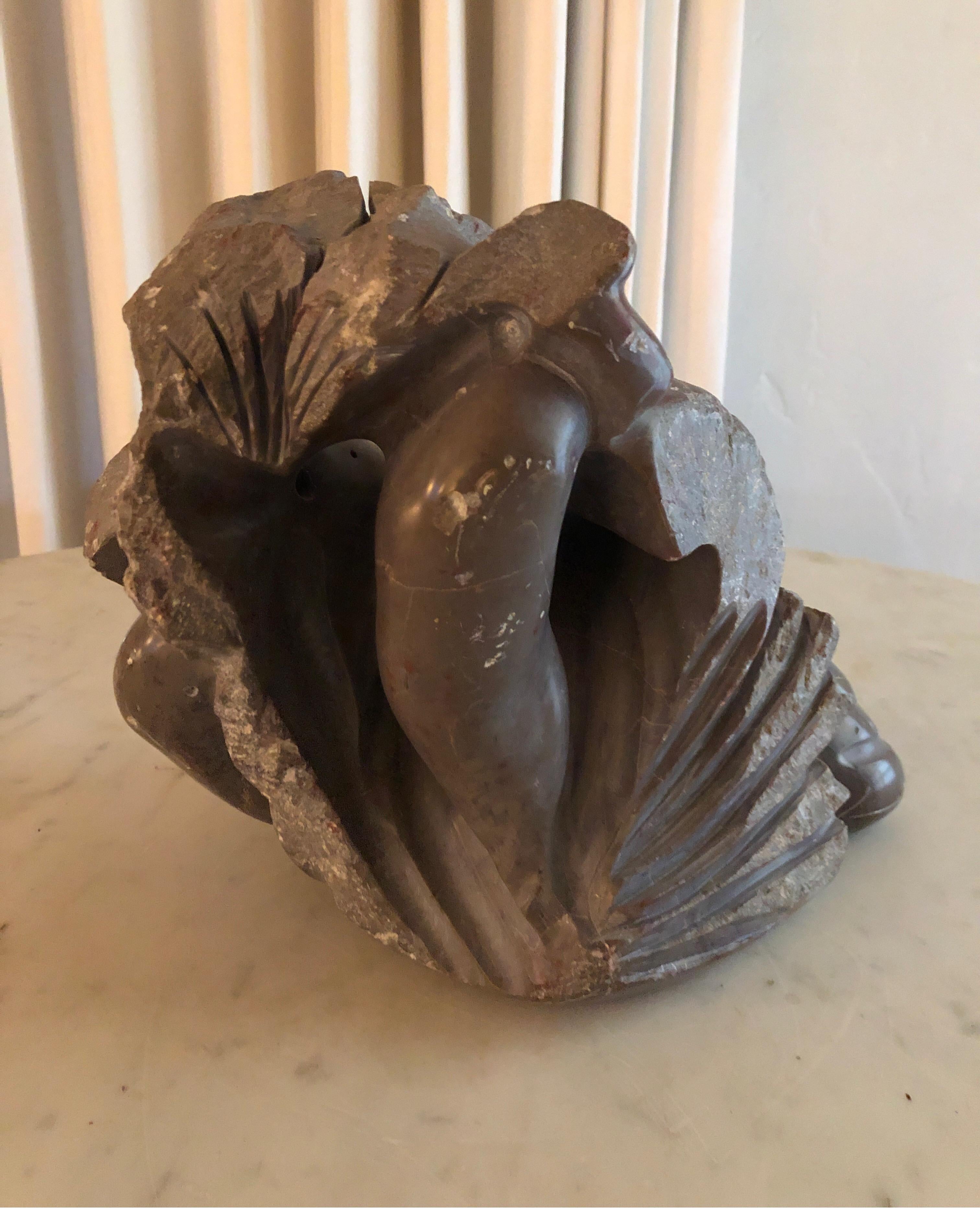 Modernistische Skulptur mit spitzem Achat-Stein von Yehuda Dodd Roth, signiert (amerikanisch) im Angebot