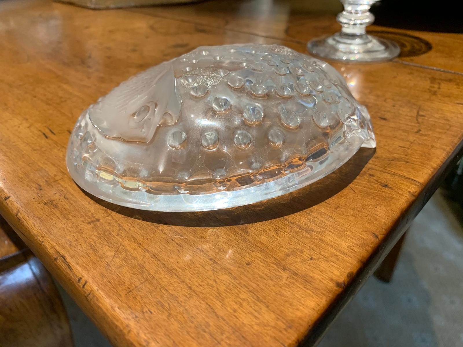 Signed Lalique French Art Glass Fish Dish, Early 20th Century 5