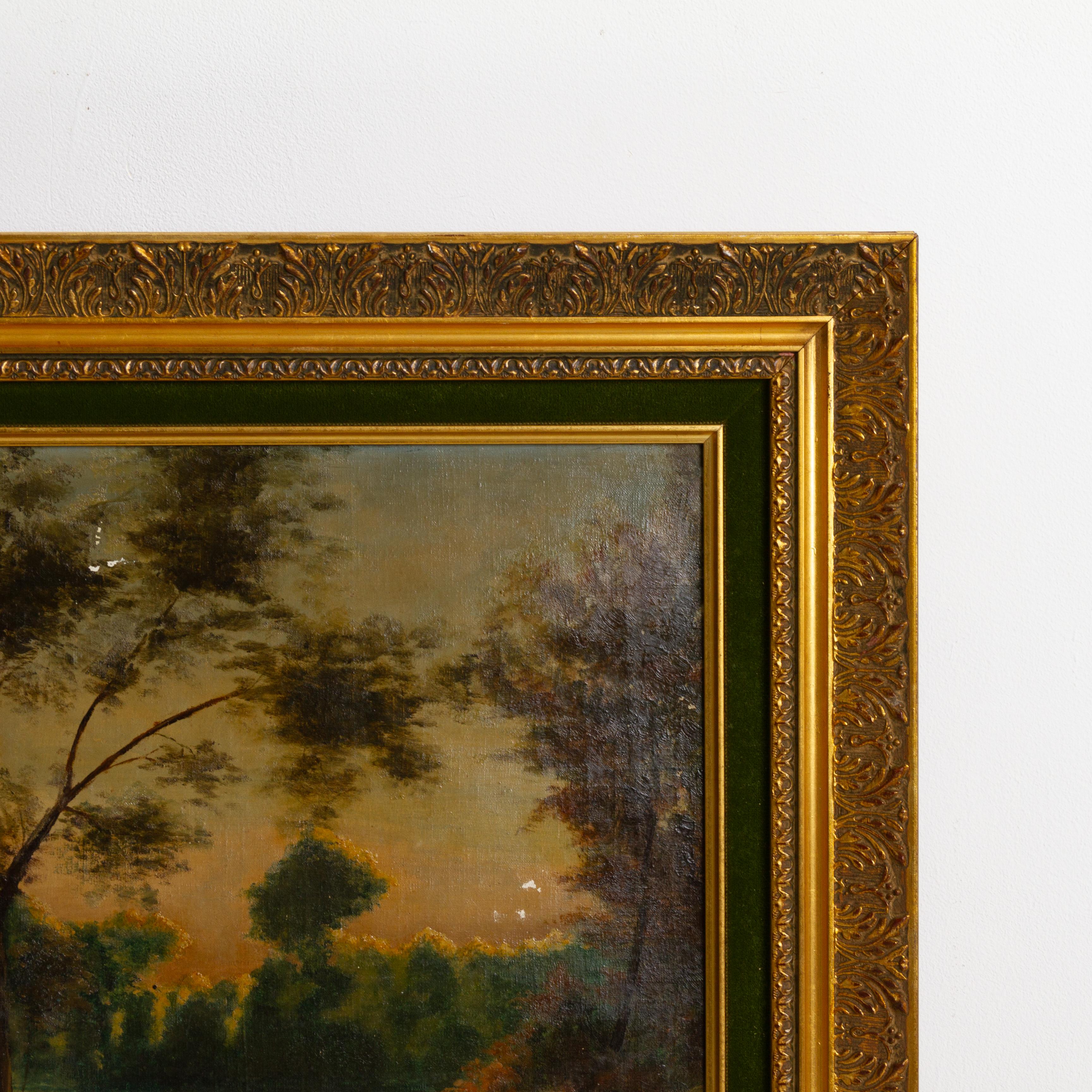 In good condition
From a private collection
Free international shipping
Signed Landscape Oil Painting 19th Century 
