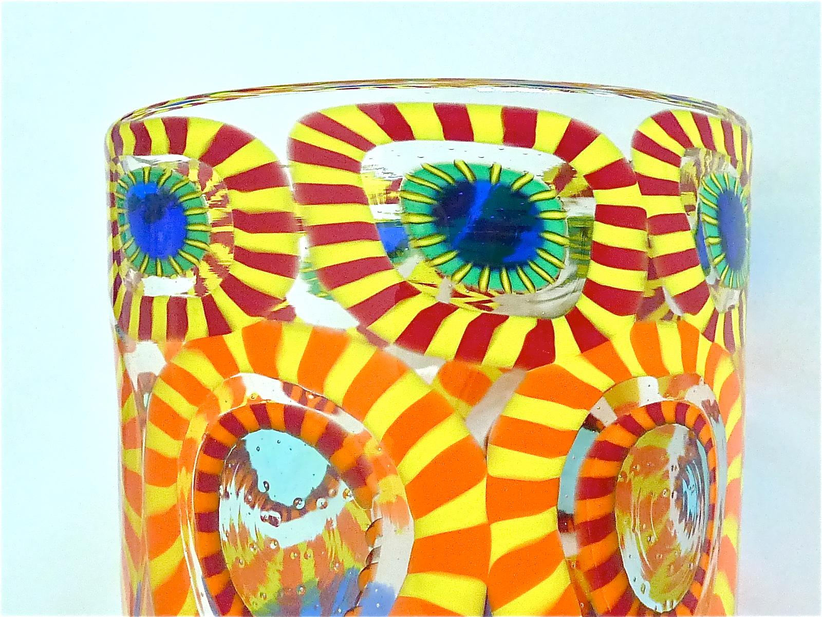 Signed Large Italian Formentello Murano Art Glass Vase Murine Barovier Toso  4